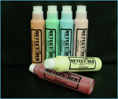 Detect-Her Bottles in a variety of colors.